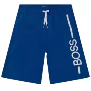 Image of Boss Logo Swim Shorts - Blue