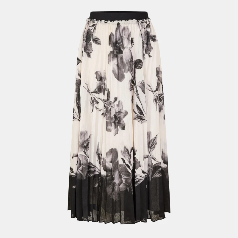 Image of Ted Baker Womens Pleated Midi Skirt Ivory female 8 (XS)