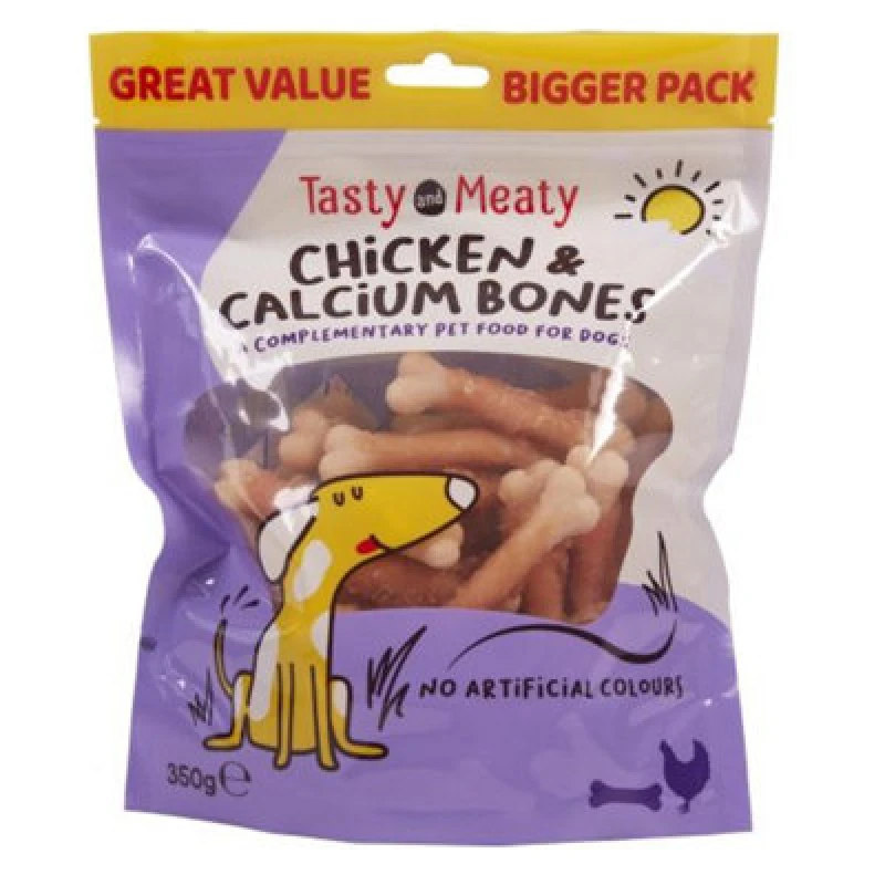 Image of Tasty & Meaty Chicken & Calcium Bones 350G (Pack Of 4)