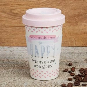 Image of Love Life Bamboo Travel Mug 400ml - When Skies Are Grey