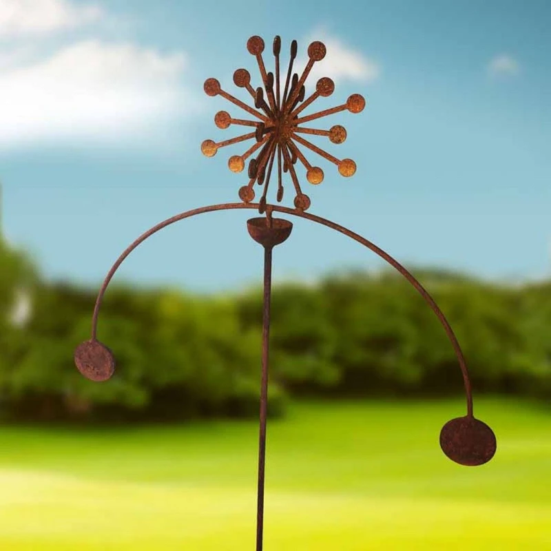 Image of Poppy Forge Allium Wind Rocker Double BM/RtR - Steel - W54 x H148.5cm in Brown Brown Unisex