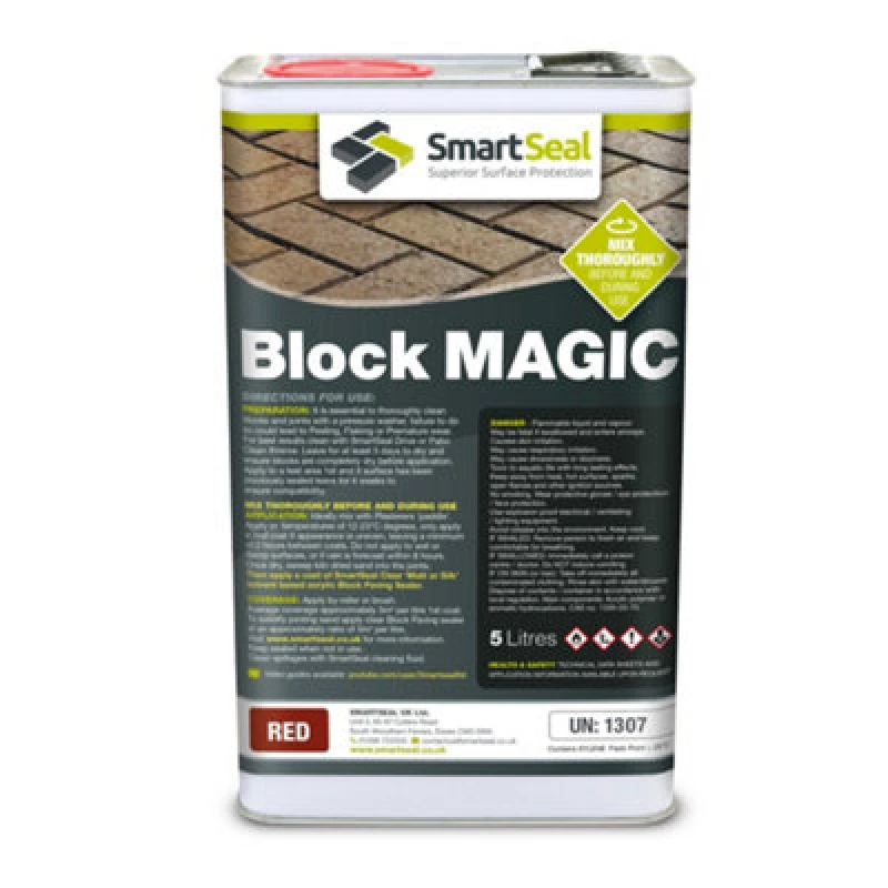 Image of Smartseal Block Magic, Red (5L) - Block Paving Sealer - Superior To Concrete Paint, Red 5.061E+12