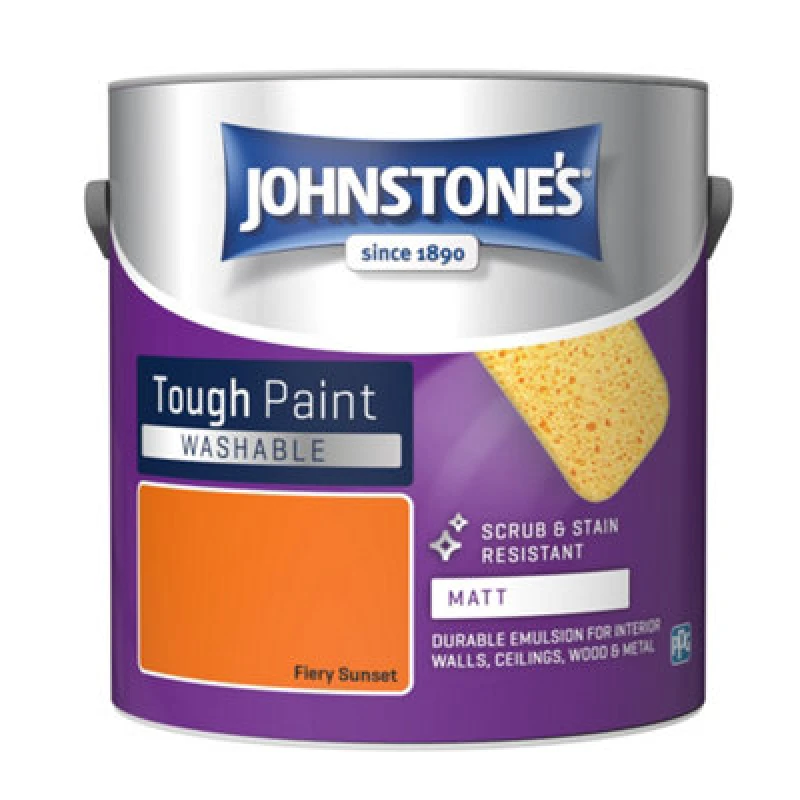 Image of Johnstone's Washable Matt Emulsion Paint, 2.5L, Fiery Sunset