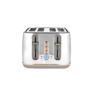 Image of Haden Dorchester 4 Slice Wide 2 Slice Toaster 204868 in Chrome And Copper