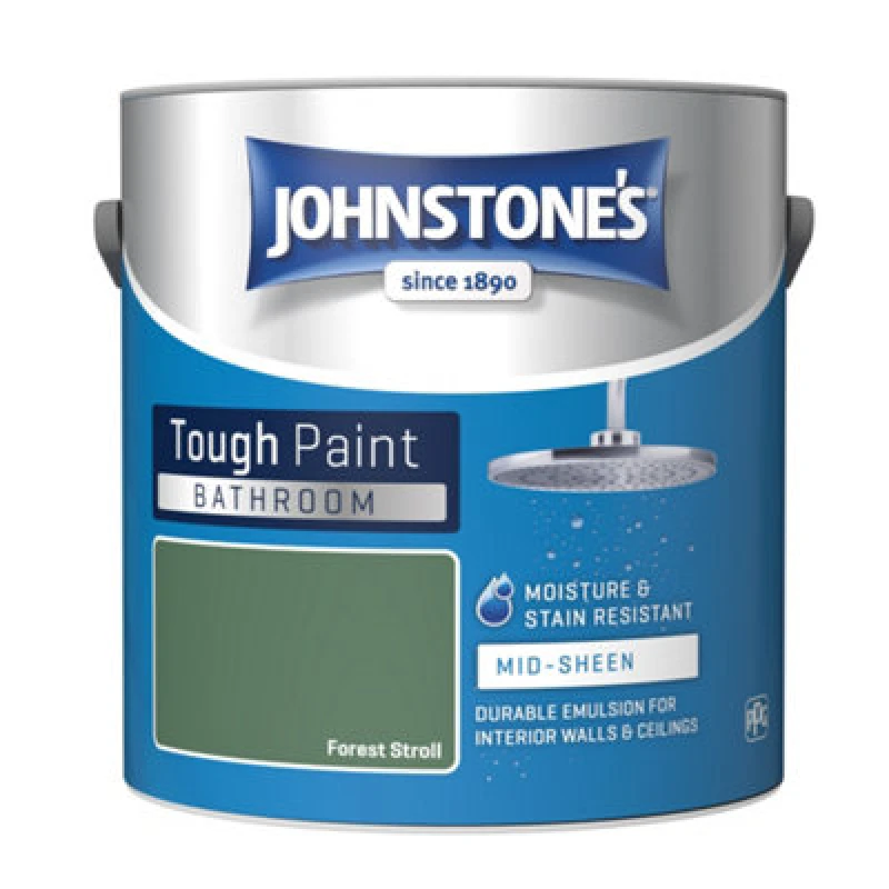 Image of Johnstone's Bathroom Mid-Sheen Tough Paint Forest Stroll - 2.5L