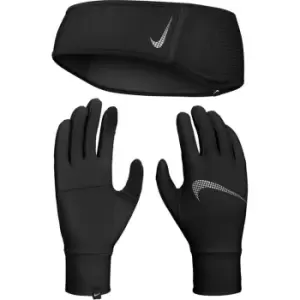Image of Nike Dri-FIT Lightweight Fleece Headband and Glove Set - Black