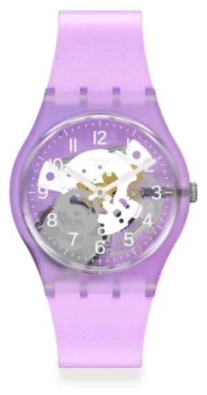 Image of Swatch Tramonto Viola Lilac Silicone Strap GV136 Watch