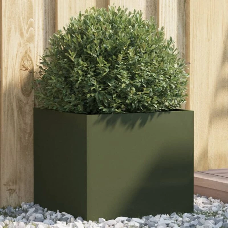 Image of VIDAXL Planter Olive Green 42x40x39cm Steel vidaXL 8721012364110
