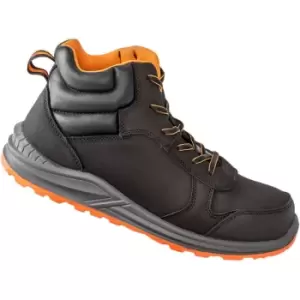 Image of WORK-GUARD by Result Unisex Adult Stirling Nubuck Safety Boots (10 UK) (Black/Grey/Orange)