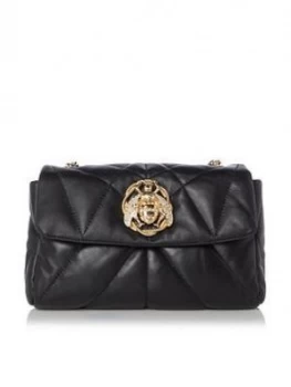 Image of Dune London Dahlia Leather Quilted Crossbody Bag - Black, Women