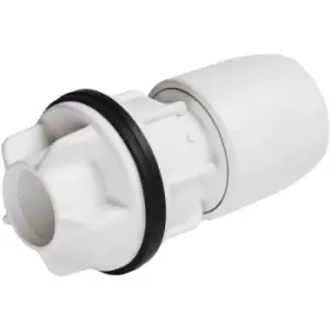 Image of Hep2O Tank Connector 22mm x 3/4" in White Plastic