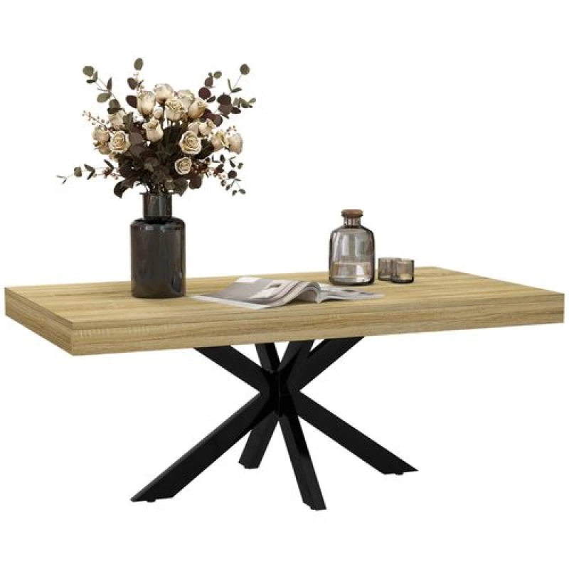 Image of HOMCOM Industrial Coffee Table - End Table with Steel Frame - 110x60 x45cm TJ Hughes 5056725557362