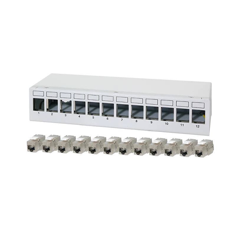 Image of LogiLink Patch panel 12 port with 12 Cat.6A Keystone modules