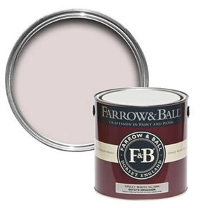 Image of Farrow & Ball Estate Great white No. 2006 Matt Emulsion Paint 2.5L