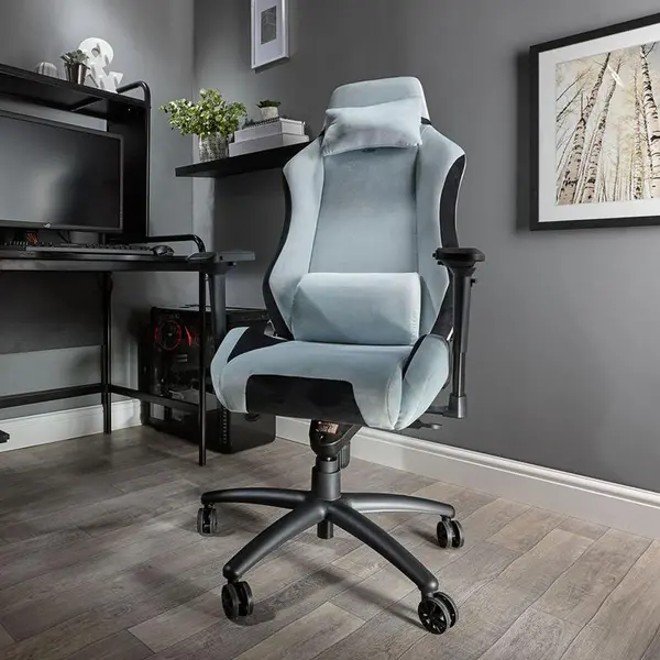 Image of X Rocker X Rocker Messina Fabric High Back Office Chair - Silver Grey 0791801