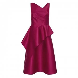 Image of Adrianna Papell Mikado Midi Dress - Red Plum