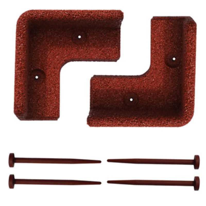 Image of Flexiborder 2 X 90 Degree Inside Corner Terracotta - Rubber Lawn Edging Border - Garden Edging Border For Grass Lawns