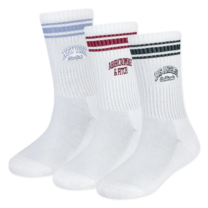 Image of Abercrombie and Fitch Crew Socks Blue BMB unisex 5-7