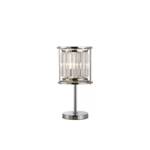 Image of Guilford Table Lamp, E27, Polished Nickel, Clear