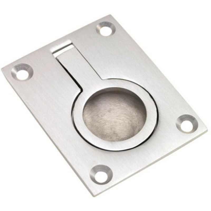 Image of Loops Flush Ring Recessed Pull Handle 63 x 48.5mm 8.5mm Depth Satin Chrome Multi unisex