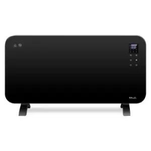 Image of WiFi Fixed or Portable Glass Panel Heater Black 830 x 450 x 75mm 1500W