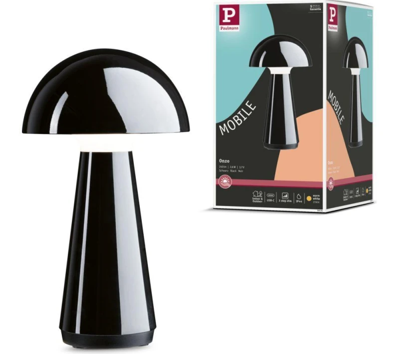 Image of PAULMANN Onzo Mobile Table Lamp - Black 4000870769942