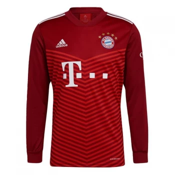 Image of adidas FC Bayern 2 half 2 Long Sleeve Home Jersey Mens - Fcb True Red