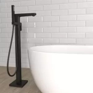 Image of Black Freestanding Bath Filler Shower Mixer Tap - Zana