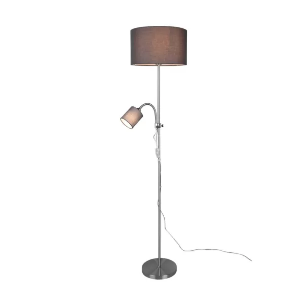 Image of Owen Modern Floor Lamp with Shade Nickel Matt