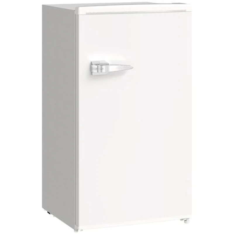 Image of HOMCOM HOMCOM Under Counter Fridge, 85L Retro Freestanding Refrigerator with Chill Box in White White One Size Unisex 5063603677753
