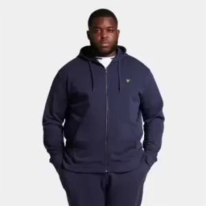 Image of Mens Zip Through Hoodie - Navy - Plus - XL