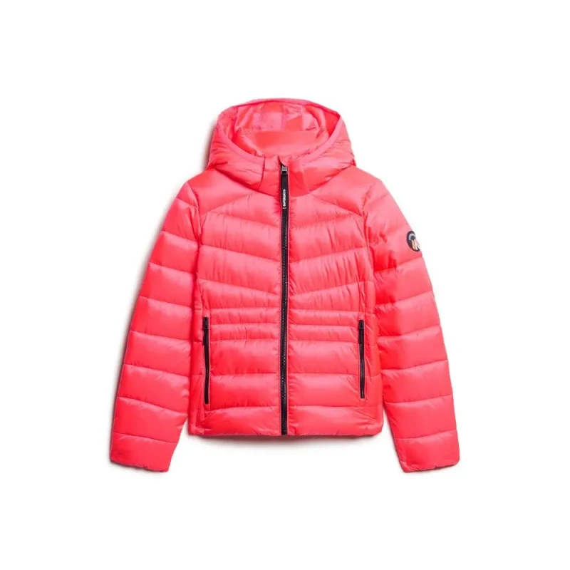 Image of Superdry HOODED FUJI PADDED JACKET womens Jacket in Pink