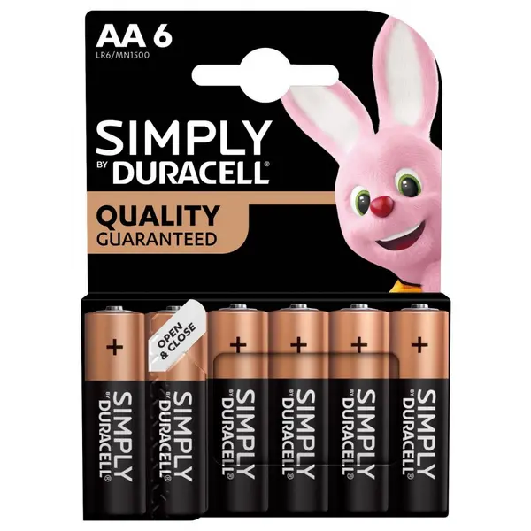 Image of Duracell AA Simply Duracell Alkaline Batteries - 6 Pack AVS-111943