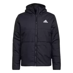 Image of adidas BSC 3-Stripes Hooded Insulated Jacket Mens - Black