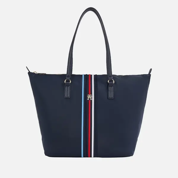 Image of Tommy Hilfiger Poppy Striped Nylon Tote Bag