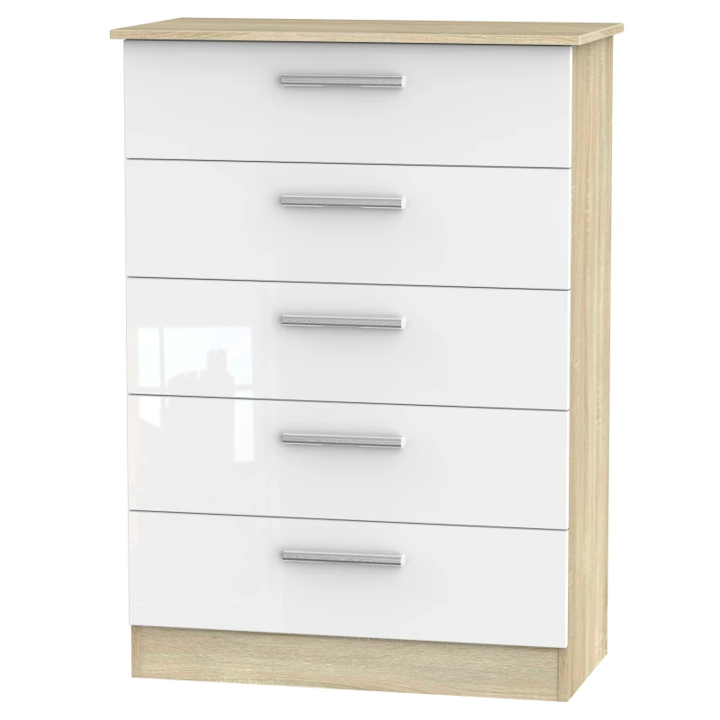 Image of Ready Assembled 2 U Trent 5 Drawer Chest (Ready Assembled) White