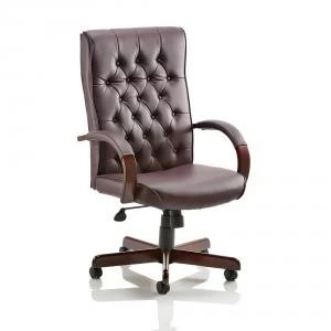 Image of Trexus Chesterfield Executive Chair With Arms Leather Burgundy Ref