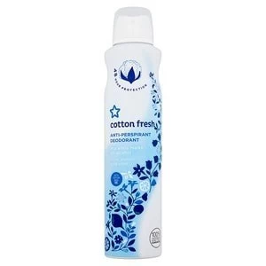 Image of Superdrug Cotton Fresh Less White Residue Deodorant 250ml