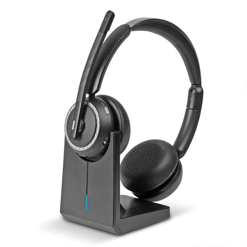 Image of Lindy L118 Wireless Noise Cancelling Headset and Charging Base
