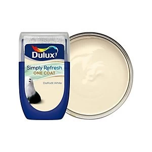 Image of Dulux Simply Refresh One Coat Daffodil White Matt Emulsion Paint 30ml