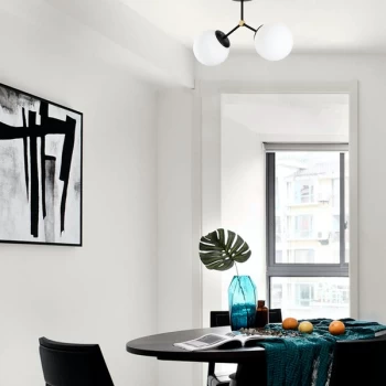 Image of 892OPV1642 Damar - 6331 Black White Chandelier