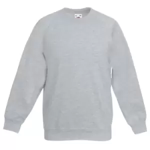 Image of Fruit Of The Loom Childrens Unisex Raglan Sleeve Sweatshirt (Pack of 2) (3-4) (Heather Grey)