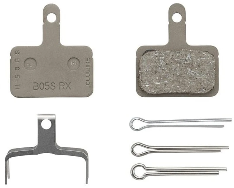 Image of Shimano B05SRX disc pads and spring resin pad steel back ONE SIZE Silver