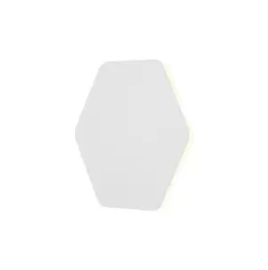 Image of Magnetic Base Wall Lamp, 12W LED 3000K 498lm, 20, 19cm Horizontal Hexagonal Centre, Sand White, Acrylic Frosted Diffuser