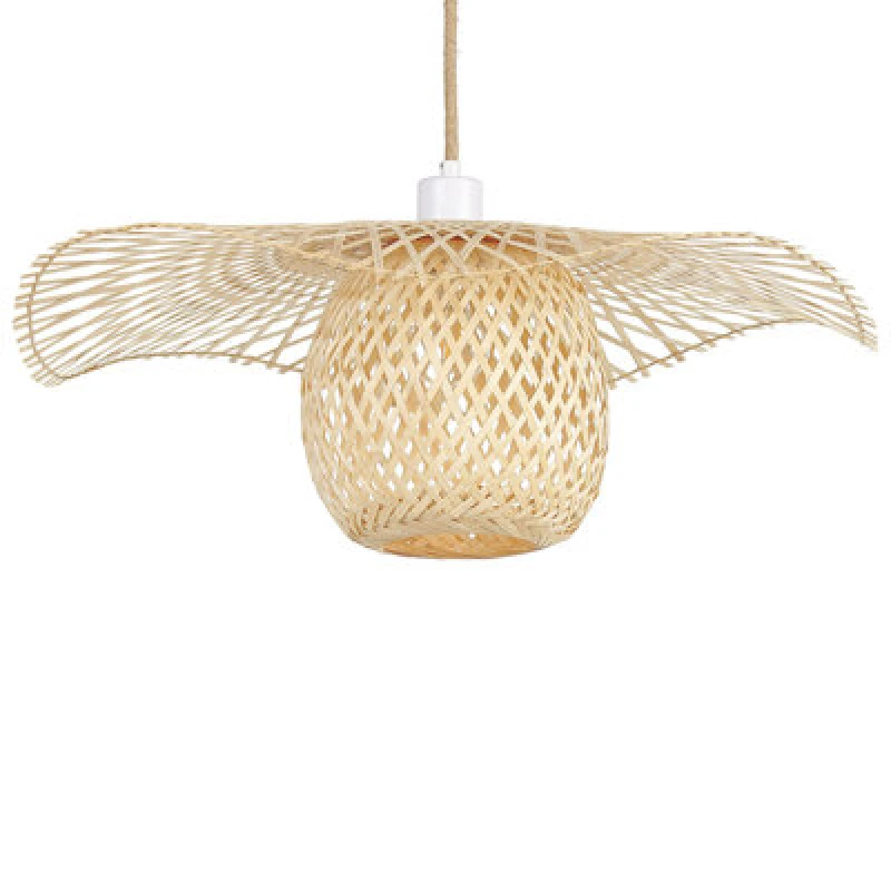 Image of Beliani Pendant Lamp Bonito Bamboo Wood Light Brown