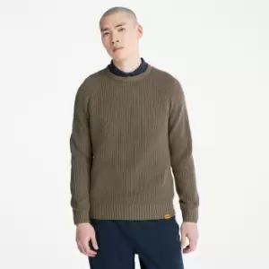 Image of Timberland Beards Brook Crew-neck Sweater For Men In Dark Green Green, Size S