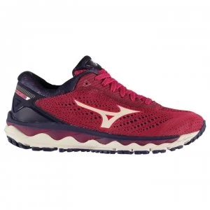 Image of Mizuno Wave Sky 3 Ladies Running Shoes - Rose/White