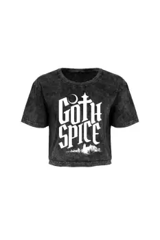 Image of Goth Spice Acid Wash Oversized Crop Top