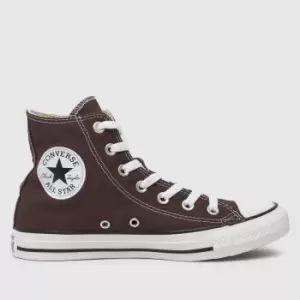 Image of Converse All Star Hi Trainers In Dark Brown