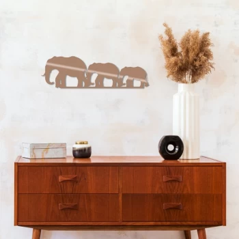 Image of Elephants - Copper Copper Decorative Metal Wall Accessory